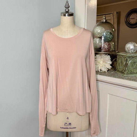 Lululemon Modal Relaxed Fit Long Sleeve Shirt Misty Shell Size 12 NWT - Picture 3 of 10